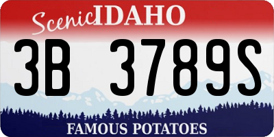 ID license plate 3B3789S