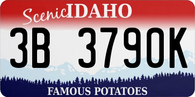 ID license plate 3B3790K