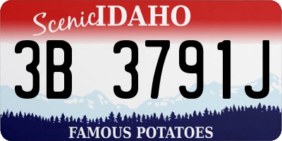ID license plate 3B3791J