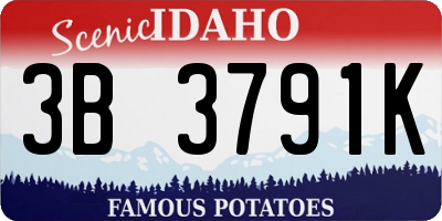 ID license plate 3B3791K