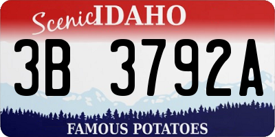 ID license plate 3B3792A