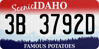 ID license plate 3B3792D