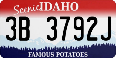 ID license plate 3B3792J