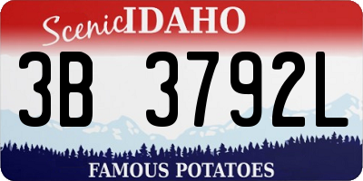 ID license plate 3B3792L