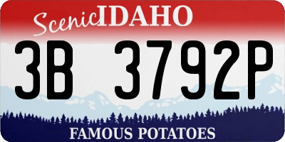 ID license plate 3B3792P