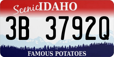 ID license plate 3B3792Q