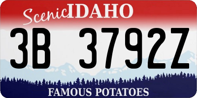 ID license plate 3B3792Z