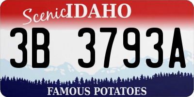 ID license plate 3B3793A