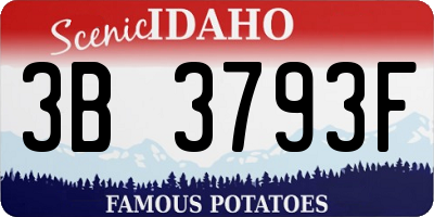 ID license plate 3B3793F