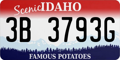 ID license plate 3B3793G