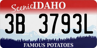 ID license plate 3B3793L