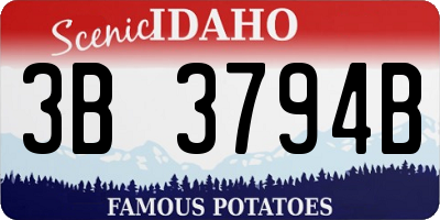 ID license plate 3B3794B