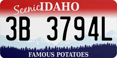 ID license plate 3B3794L