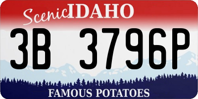 ID license plate 3B3796P