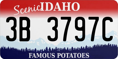ID license plate 3B3797C