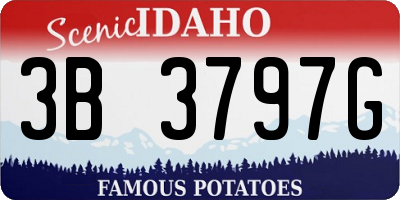 ID license plate 3B3797G