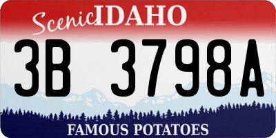 ID license plate 3B3798A