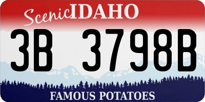 ID license plate 3B3798B
