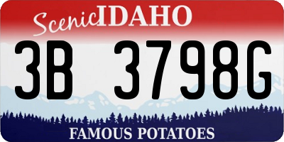 ID license plate 3B3798G