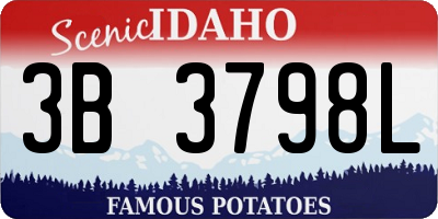 ID license plate 3B3798L