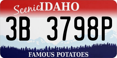 ID license plate 3B3798P