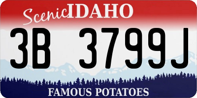 ID license plate 3B3799J