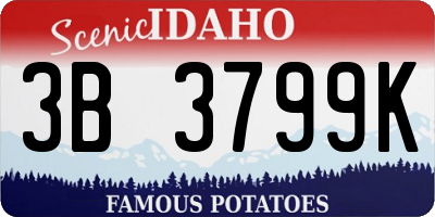 ID license plate 3B3799K