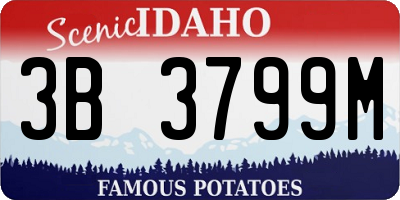 ID license plate 3B3799M