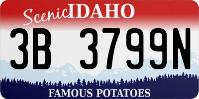 ID license plate 3B3799N