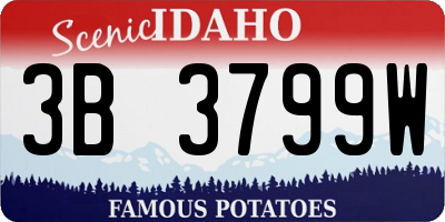 ID license plate 3B3799W