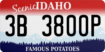 ID license plate 3B3800P