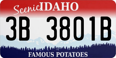 ID license plate 3B3801B