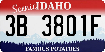 ID license plate 3B3801F