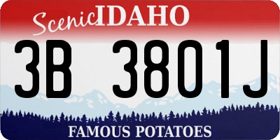 ID license plate 3B3801J