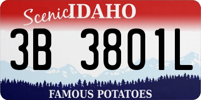 ID license plate 3B3801L