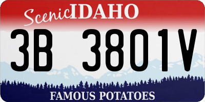 ID license plate 3B3801V