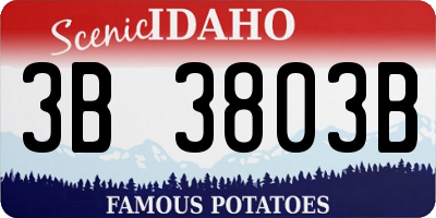 ID license plate 3B3803B