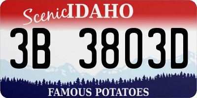 ID license plate 3B3803D