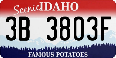 ID license plate 3B3803F