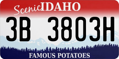ID license plate 3B3803H