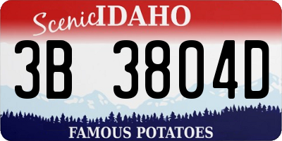 ID license plate 3B3804D