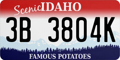 ID license plate 3B3804K