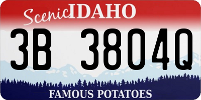 ID license plate 3B3804Q