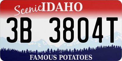 ID license plate 3B3804T