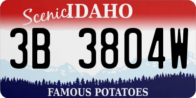 ID license plate 3B3804W
