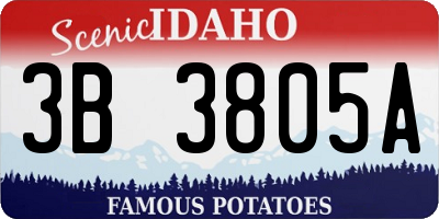 ID license plate 3B3805A