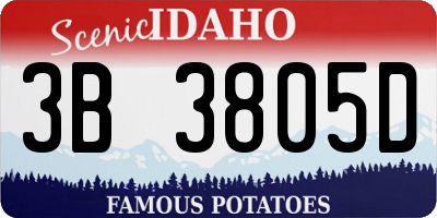 ID license plate 3B3805D