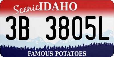ID license plate 3B3805L