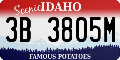 ID license plate 3B3805M