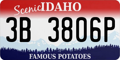 ID license plate 3B3806P
